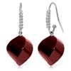 Genuine 30.68 ctw Ruby & Diamond Earrings Jewelry 14KT White Gold - REF-67Y3F