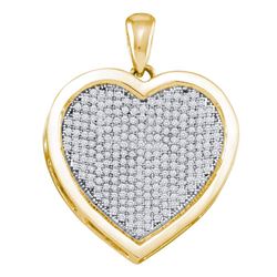 0.75 CTW Diamond Heart Charm Pendant 10KT Yellow Gold - REF-52N4F