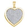 0.75 CTW Diamond Heart Charm Pendant 10KT Yellow Gold - REF-52N4F