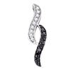 0.24 CTW Black Color Diamond Cascading Fashion Pendant 10KT White Gold - REF-13Y4X