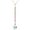Genuine 1.80 ctw Aquamarine & Diamond Necklace Jewelry 14KT White Gold - REF-35Y4F