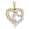 0.35 CTW Diamond Heart Love 2-tone Pendant 10KT Yellow Gold - REF-30M2H