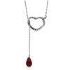 Genuine 3.3 ctw Ruby Necklace Jewelry 14KT White Gold - REF-37V4W