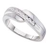 0.25 CTW Mens Channel-set Diamond Curved Wedding Ring 14KT White Gold - REF-37K5W