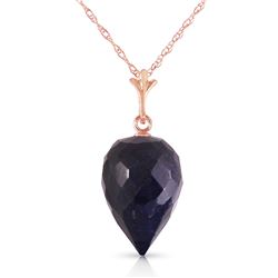 Genuine 12.9 ctw Sapphire Necklace Jewelry 14KT Rose Gold - REF-22N2R