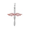 Image 1 : 0.15 CTW Diamond Cross Wings Pendant 10KT Two-tone Gold - REF-13M4H