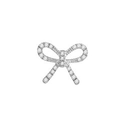 0.11 CTW Diamond Knot Bow Pendant 10KT White Gold - REF-9W7K