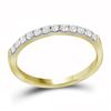 Image 1 : 0.25 CTW Pave-set Diamond Single Row Wedding Ring 14KT Yellow Gold - REF-26Y3X
