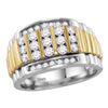 Image 1 : 1 CTW Mens Diamond Cluster Ring 14KT Two-tone Gold - REF-120H2M