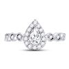 Image 2 : 0.71 CTW Pear Diamond Teardrop Bellina Bridal Ring 14KT Two-tone Gold - REF-112X5Y