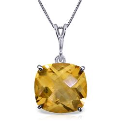 Genuine 3.6 ctw Citrine Necklace Jewelry 14KT White Gold - REF-28N9R