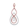 Image 1 : 0.20 CTW Diamond Teardrop Pendant 10KT Rose Gold - REF-19N4F
