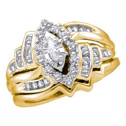 0.48 CTW Marquise Diamond Bridal Engagement Ring 14KT Yellow Gold - REF-87X2Y