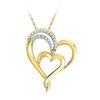0.12 CTW Diamond Heart Love Pendant 10KT Yellow Gold - REF-16M4H