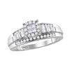 0.51 CTW Princess Diamond Cluster Bridal Engagement Ring 10KT White Gold - REF-49Y5X