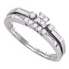 0.32 CTW Princess Diamond Slender Bridal Engagement Ring 10KT White Gold - REF-26Y9X
