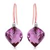 Genuine 21.6 ctw Amethyst & Diamond Earrings Jewelry 14KT Rose Gold - REF-49Y8F
