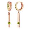 Genuine 1.35 ctw Peridot Earrings Jewelry 14KT Rose Gold - REF-66A2K