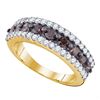 1.5 CTW Cognac-brown Color Diamond Ring 10KT Yellow Gold - REF-64X4Y