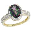 Natural 1.91 ctw Mystic-topaz & Diamond Engagement Ring 14K Yellow Gold - REF-41Y3X