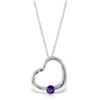 Genuine 0.25 ctw Amethyst Necklace Jewelry 14KT White Gold - REF-29X2M