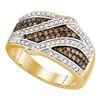 0.72 CTW Brown Color Diamond Ring 10KT Yellow Gold - REF-59Y9X