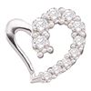 0.18 CTW Diamond Heart Love Pendant 14KT White Gold - REF-14X9Y
