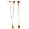 Genuine 3.15 ctw Citrine Earrings Jewelry 14KT Rose Gold - REF-22T3A