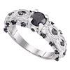 1 CTW Black Color Diamond Solitaire Bridal Ring 10KT White Gold - REF-37K5W
