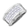 0.50 CTW Mens Princess Diamond Comfort Anniversary Ring 14KT White Gold - REF-94M4H