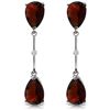 Genuine 6.01 ctw Garnet & Diamond Earrings Jewelry 14KT White Gold - REF-42F4Z