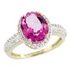 Natural 2.56 ctw Pink-topaz & Diamond Engagement Ring 10K Yellow Gold - REF-32X7A