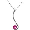Genuine 0.55 ctw Pink Topaz Necklace Jewelry 14KT White Gold - REF-26A6K