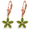 Image 1 : Genuine 2.8 ctw Peridot Earrings Jewelry 14KT Rose Gold - REF-46Y7F