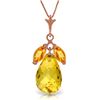 Genuine 7.2 ctw Citrine Necklace Jewelry 14KT Rose Gold - REF-30Y5F