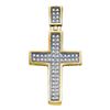 Image 1 : 0.16 CTW Diamond Cross Faith Pendant 10KT Yellow Gold - REF-14X9Y