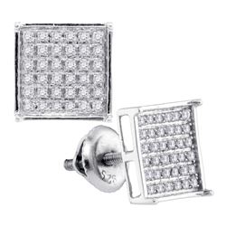 0.23 CTW Diamond Square Cluster Earrings 14KT White Gold - REF-19Y4X