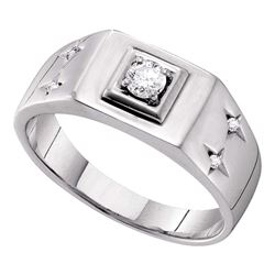 0.25 CTW Mens Diamond Solitaire Ring 14KT White Gold - REF-67F4N