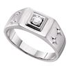 0.25 CTW Mens Diamond Solitaire Ring 14KT White Gold - REF-67F4N