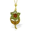 Image 1 : Genuine 1.06 ctw Citrine & Peridot Necklace Jewelry 14KT Yellow Gold - REF-25R3P