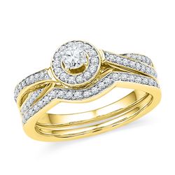 0.50 CTW Diamond Bridal Wedding Engagement Ring 10KT Yellow Gold - REF-48M7H