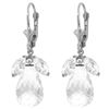Genuine 14.4 ctw White Topaz Earrings Jewelry 14KT White Gold - REF-46H7X
