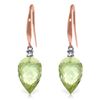 Genuine 19.1 ctw Green Amethyst & Diamond Earrings Jewelry 14KT Rose Gold - REF-41W3Y