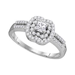 0.50 CTW Princess Diamond Solitaire Bridal Engagement Ring 10KT White Gold - REF-49M5H