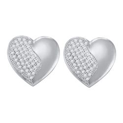 0.25 CTW Diamond Heart Stud Earrings 10KT White Gold - REF-36H2M