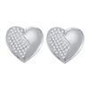 0.25 CTW Diamond Heart Stud Earrings 10KT White Gold - REF-36H2M
