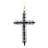 0.23 CTW Black Color Diamond Cross Faith Pendant 10KT Yellow Gold - REF-14M9H