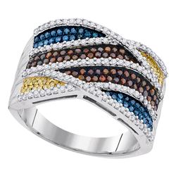 0.75 CTW Multicolor Diamond Fashion Ring 10KT White Gold - REF-79Y4X