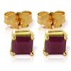 Image 1 : Genuine 0.80 ctw Ruby Earrings Jewelry 14KT Yellow Gold - REF-20V7W