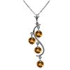 Genuine 2.25 ctw Citrine Necklace Jewelry 14KT White Gold - REF-30N2R